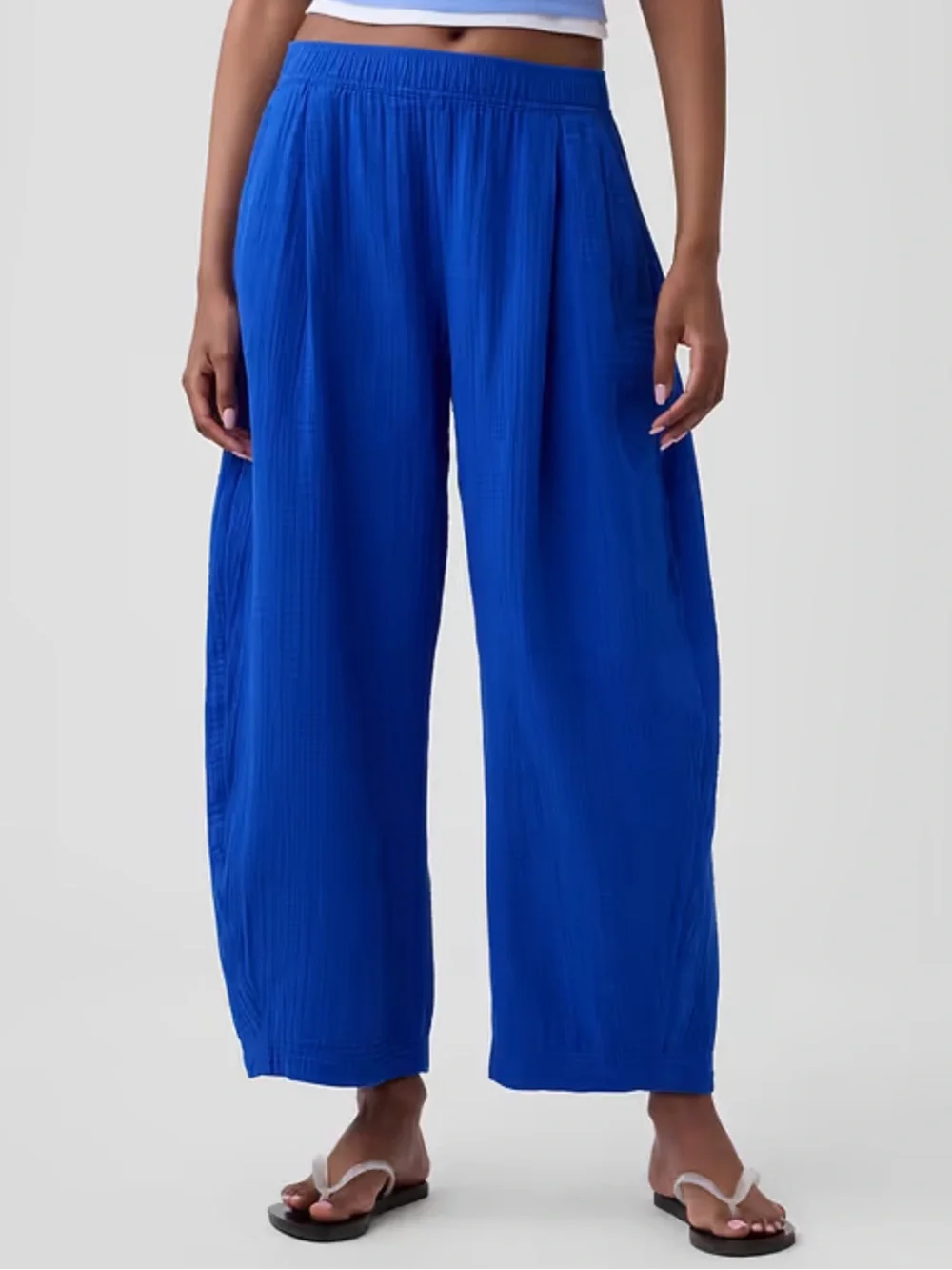 GAP Cotton Gauze Easy Barrel Pants